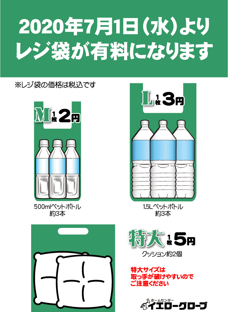 レジ袋有料化のお知らせ